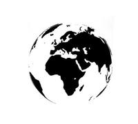 Sticker Plat Déco Carte 60cm Noir & Blanc