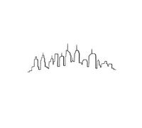 Sticker Plat Déco Skyline 50x70cm Noir
