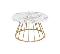 Créateur d'intérieur - Table Basse Effet Marbre "Rayo" 70cm Blanc