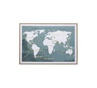 Créateur d'intérieur - Toile Mappemonde "Fanyo" 50x70cm Bleu Emeraude