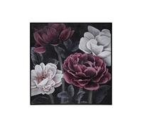 Créateur d'intérieur - Toile Peinte Déco "Cadre Fleur" 58x58cm Noir