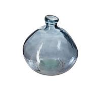 Atmosphera - Vase Rond Verre recy leu Orage - D23 cm