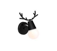 créatif applique murale moderne lampe murale simple lampe de mur fer e27 base tête de cerf nordique style art déco pour chambre, salon, chambre