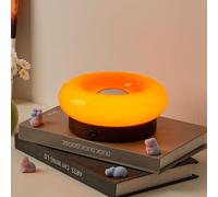 Créatif Donut Lampe De Table En Verre Avec Commutateur Tactile, Lampe De Bord De Lit En Verre Rechargeable Rétro, Atmosphère Romantique Lampe Lumière De Nuit Pour Le Salon, Salon