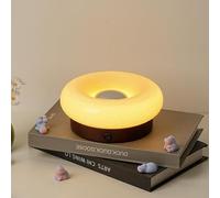 Créatif Donut Lampe De Table En Verre Avec Commutateur Tactile, Lampe De Bord De Lit En Verre Rechargeable Rétro, Atmosphère Romantique Lampe Lumière De Nuit Pour Le Salon, Salon