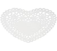 Creativ 20964 Lot de 30 napperons D 10 cm en forme de cœur Blanc