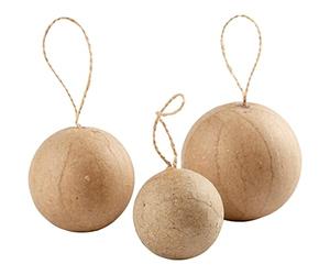 Creativ Company 510313 Lot de 6 boules de Noël en papier Beige