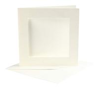 Creativ Company Cartes passe-partout, dimension carte 12,5x12,5 cm, blanc cassé, carré, 10 set