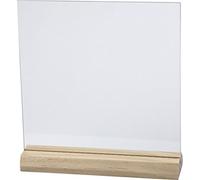Creativ Plaque de verre avec socle en bois