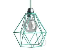creative cables Abat-Jour Cage Diamond E27 en métal - Turquoise