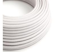 creative cables Câble électrique Rond en Coton de Couleur Rose pâle RC16-10 Mètres, 2x0.75