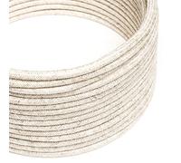 creative cables Fil Électrique Rond Gaine De Lin De Couleur Naturel Neutre RN01-50 Mètres, 2x0.75