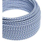 creative cables Fil Électrique Rond Gaine De Tissu De Couleur Effet Soie RX03 Pixel Turquoise - 5 Mètres, 2x0.75