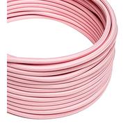 creative cables Fil Électrique Rond Gaine De Tissu De Couleur Effet Soie Tissu Uni Rose Baby RM16-5 Mètres, 3x0.75