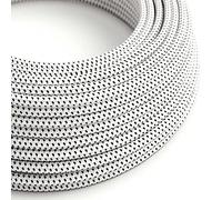 creative cables Fil Électrique Rond Gaine De Tissu Effect 3D en Relief Stracciatella RT14-10 Mètres, 3x0.75