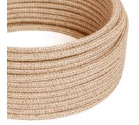 creative cables Fil Électrique Rond Recouvert en Jute RN06-5 Mètres, 2x0.75