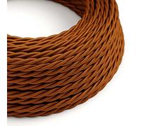 creative cables Fil Électrique Torsadé Gaine De Tissu De Couleur Effet Soie Whiskey TM22-20 Mètres, 3x0.75