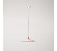 creative cables - Suspension avec abat-jour plat en céramique pour rails - Ampoule incluse
