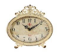 Creative Co-op Horloge de cheminée en étain Vieilli Crème