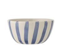 Creative Collection 82060956 Bégonia Bol en grès peint à la main à rayures Bleu Passe au lave-vaisselle, au micro-ondes et au four 500 ml Diamètre 14 cm Hauteur 7 cm