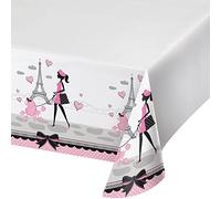 Creative Converting Nappe en Plastique avec Bordure imprimée, 137,2 x 266,3 cm, fête à Paris