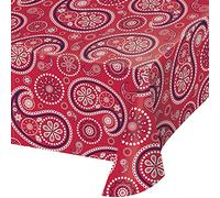 Creative Converting Nappe en Plastique imprimé Cachemire Rouge 329662