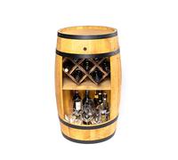 CREATIVE COOPER Baril avec support à vin - Casier à vin LED - Tonneau en bois - 80 x 50 cm - Décoration rustique - Armoire à vin - Marron clair, 2_PD_LED_#_