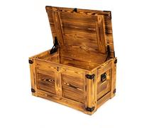 CREATIVE COOPER Boîte en bois, coffre au trésor, coffre de rangement, table basse, 77 x 49 x 45 cm, chêne huilé à la main