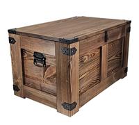 CREATIVE COOPER boîte en bois, coffre au trésor, rangement, table table rustique et basse, 77 x 49 x 45 cm, fabriquée à la main, huile de bois écologique wengé