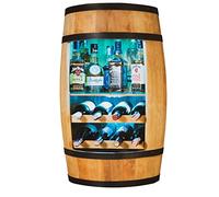 Creative Cooper casier à vin - Cave à vin Mini Bar - Cave à Alcool avec LED - tonneau à vin - Bar à vin - Bar à Baril - Meuble Bar - 80cm - étagère Bar déco rétro - Meuble tonneau (chêne)