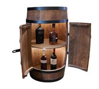 CREATIVE COOPER Casier à Vin en Bois Avec Porte LED - Armoire à Alcool - Étagère à Bouteilles - Minibar 80cm Wenge