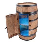 Creative Cooper Casier/Baril à vin avec Porte LED RGB - Armoire à Alcool - Étagère à Bouteilles - Meuble en Bois - 80 cm (wenge)