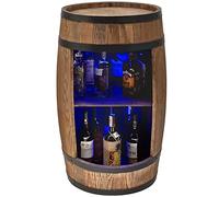 CREATIVE COOPER Étagère à vin en Bois avec lumières LED - Mini Bar - Armoire à vin - Armoire à Alcool Homme - Armoire de Bar - 80 cm - Étagère décorative rétro - Bois de conifères (wengé)