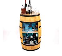 CREATIVE COOPER Étagère à vin en bois - Mini bar - Armoire à alcool - Armoire à alcool - Armoire de bar avec lumières LED - 80 cm de haut - Décoration rétro - Comptoir de maison - Meuble en fût (chêne