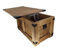 CREATIVE COOPER Table basse coffre en bois 77 x 49 x 45 cm fini huile écologique marron