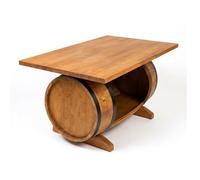 CREATIVE COOPER Table Basse en Bois Massif, Forme tonneau, 100 x 65 x 57 cm, Table d'appoint avec Rangement de 120 L, Meuble de Salon en hêtre huilé Finition Wengé