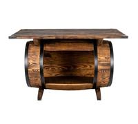 CREATIVE COOPER Table Basse en Forme de tonneau, en pin flammé, avec Rangement intégré, 100 × 60 cm, wengé