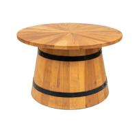 CREATIVE COOPER Table Basse Ronde, Design tonneau, Bois Massif, Finition chêne