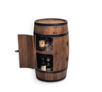CREATIVE COOPER Table debout avec porte - Armoire à alcool - Étagère en bois - Tonneau en bois - Meuble à fût - Étagère à vin - Bar à whisky - Tonneau à vin avec porte - 80 cm (wenge)