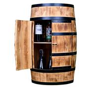 CREATIVE COOPER Tonneau à vin - Casier à vin - Armoire à Alcool - Étagère en Bois - Tonneau en Bois - Meubles de tonneau - en Bois de conifère - Bar à Baril Porte brûlé par Le Soleil 3_DPOP 80x50cm