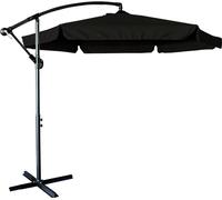 Creative Corner Grand parapluie de jardin pliant avec bras d'extension de 290 cm noir