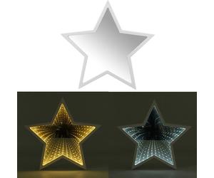 Creative Cute Star Mirror Lampe LED Tunnel Nuit Lumière pour Enfants Cadeau Atmosphère Lumière Blanc/Chaud Blanc - Blanc Chaud