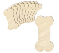 Creative Deco 10 x Formes Os de Chien | 15x7,5cm | Découpes en Bois Contreplaqués Non Peints | Decoration à Accrocher Peindre Décorer pour Animal