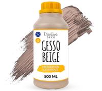 Creative Deco Additif Gesso Acrylique Beige | 500ml | Sous-Couche | Apprêt | Préparation Liquide de la Peinture Acrylique | Couverture Parfaite | Idéal pour Bois, Papier, Verre | Non-Jaunissant