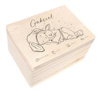 Creative Deco Boîte à Souvenirs Bébé Personnalisé - Personnalisés | Personnalisable Cadeau à Souvenirs Individuelle pour Une Naissance pour Fille et garçon | Boîte en Bois