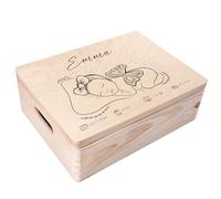 Creative Deco Boîte à Souvenirs Bébé Personnalisé - Personnalisés | Personnalisable Cadeau à Souvenirs Individuelle pour Une Naissance | Boîte en Bois - Fille