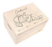 Creative Deco Boîte à Souvenirs Bébé Personnalisé - Personnalisés | Personnalisable Cadeau à Souvenirs Individuelle pour Une Naissance pour Fille et garçon | Boîte en Bois