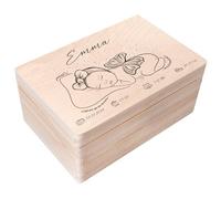 Creative Deco Boîte à Souvenirs Bébé Personnalisé - Personnalisés | Personnalisable Cadeau à Souvenirs Individuelle pour Une Naissance | Boîte en Bois - Fille
