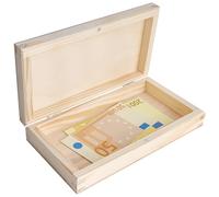Creative Deco Boîte à Stylos en Bois avec Couvercle | 18 x 10 x 3,5 cm | Boîte de Rangement | Bois de Pin Non Traité