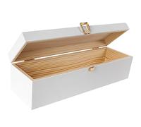Creative Deco Boîte Caisse à Vin en Bois Blanc | Cadeau Vin Mariage | Boite Rangement | 1 Bouteille | 36 x 11 x 9,8 cm | Coffret Vin | Boite Cadeau | Coffret Cadeau Homme | Caisse en Bois